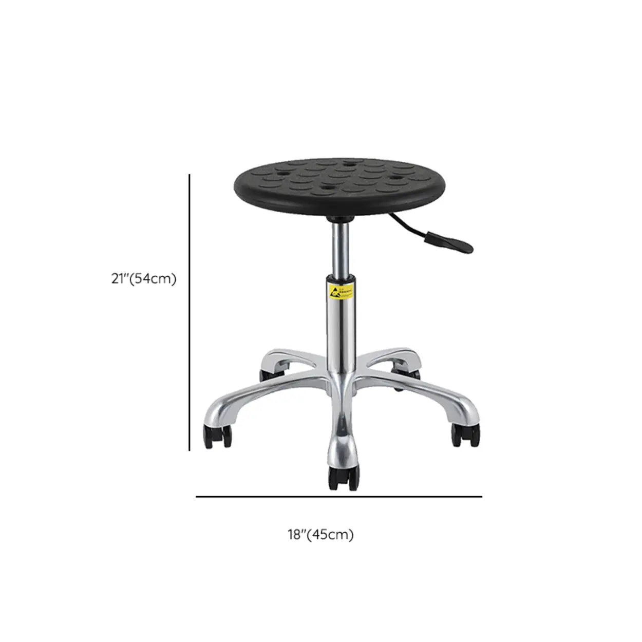 Modern Round Alloy Adjustable Office Stool Black