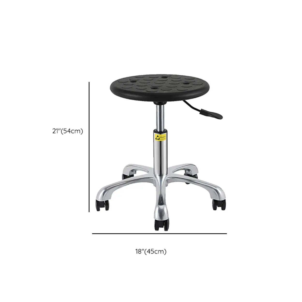 Modern Round Alloy Adjustable Office Stool Black