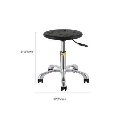 Modern Round Alloy Adjustable Office Stool Black