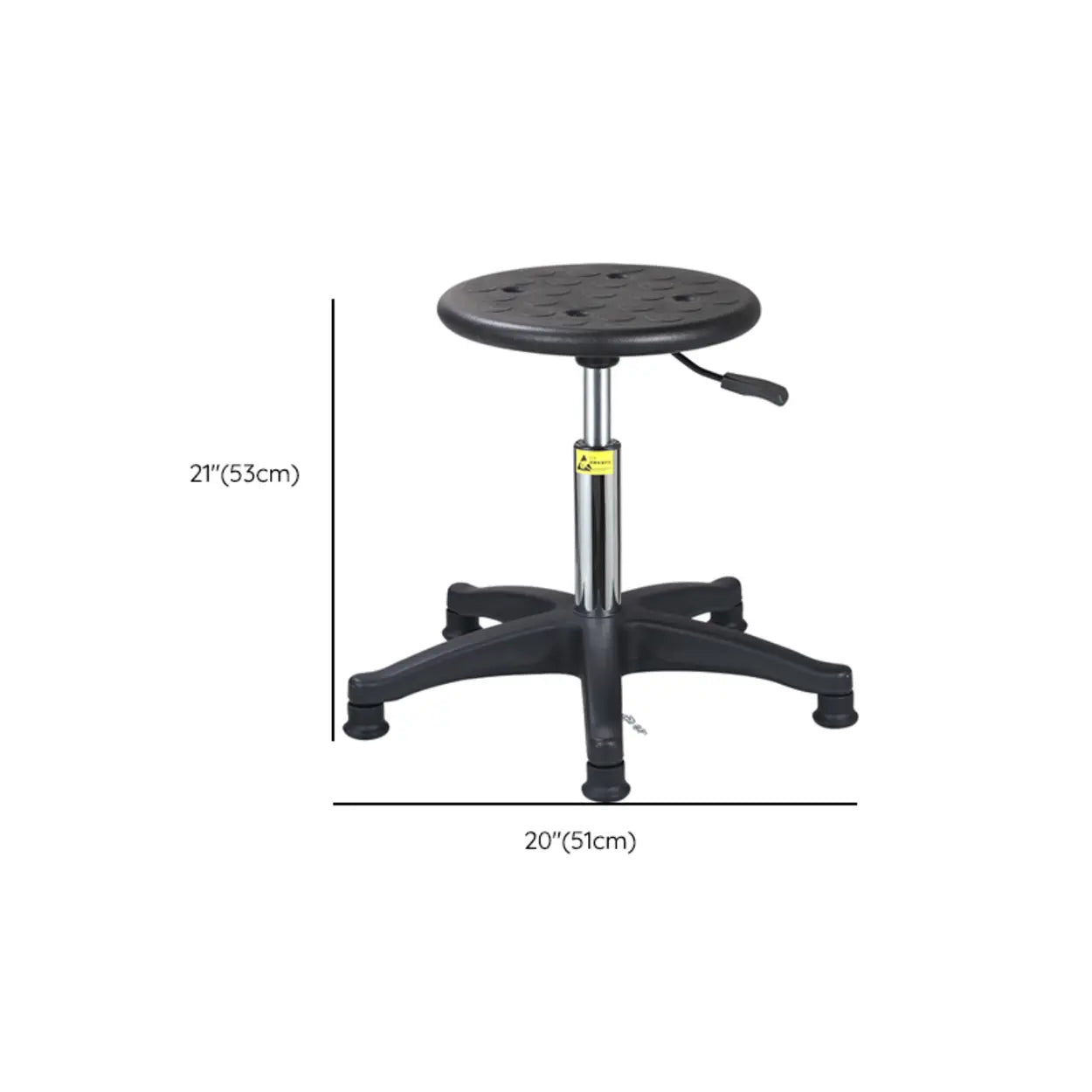 Modern Round Alloy Adjustable Office Stool Black