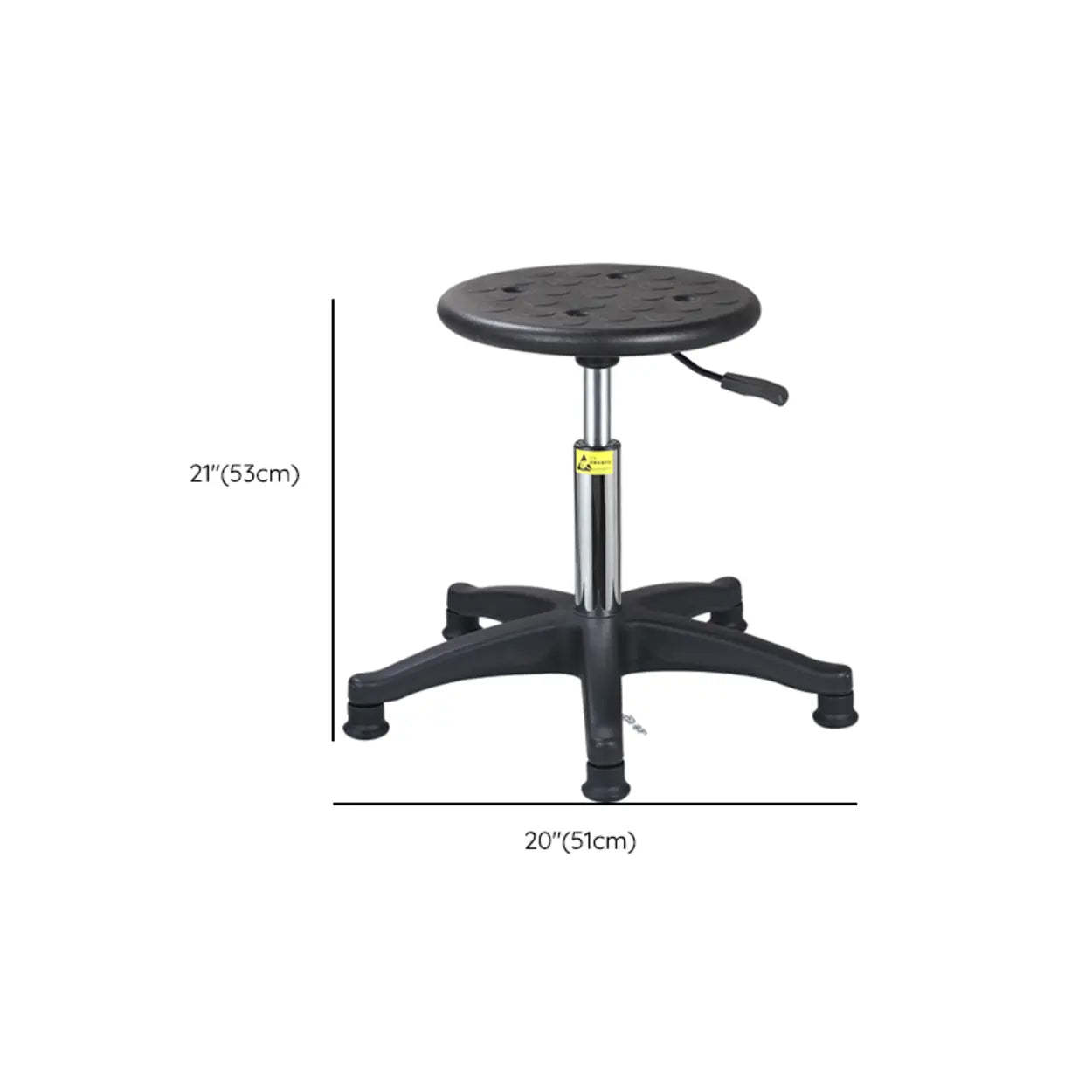 Modern Round Alloy Adjustable Office Stool Black