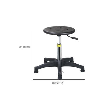 Modern Round Alloy Adjustable Office Stool Black
