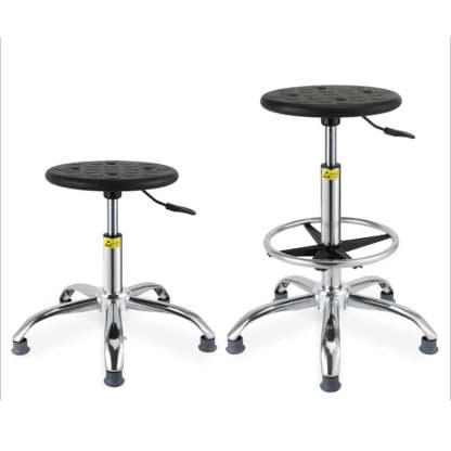 Modern Round Alloy Adjustable Office Stool Black — Aluminium Alloy Leg