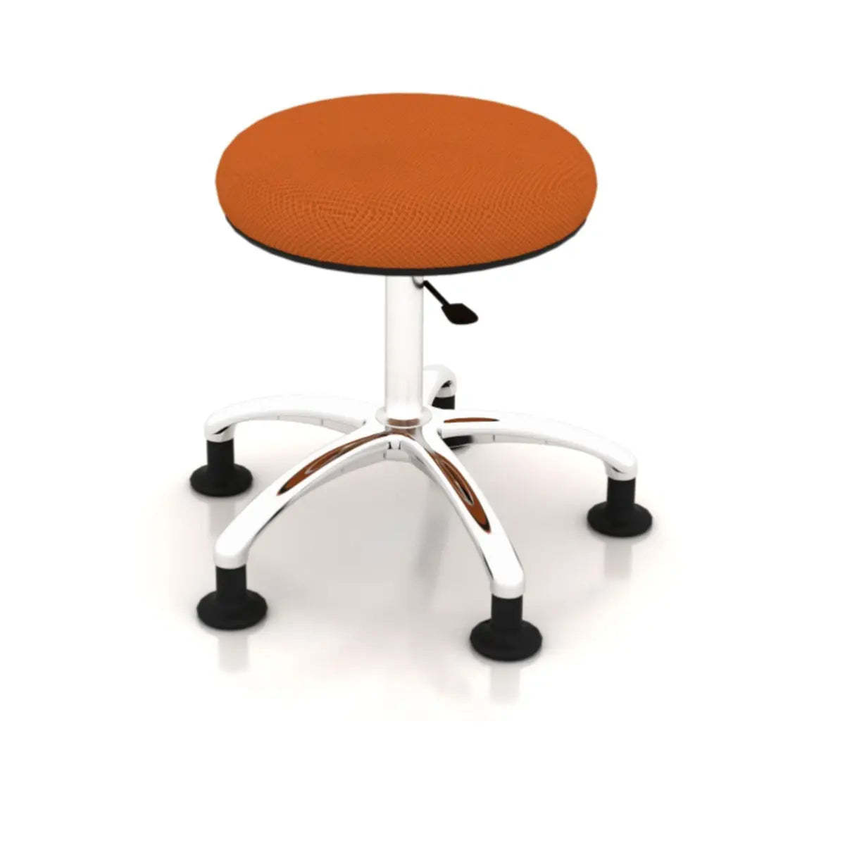 Modern Blue Round Alloy Upholstered Office Stool