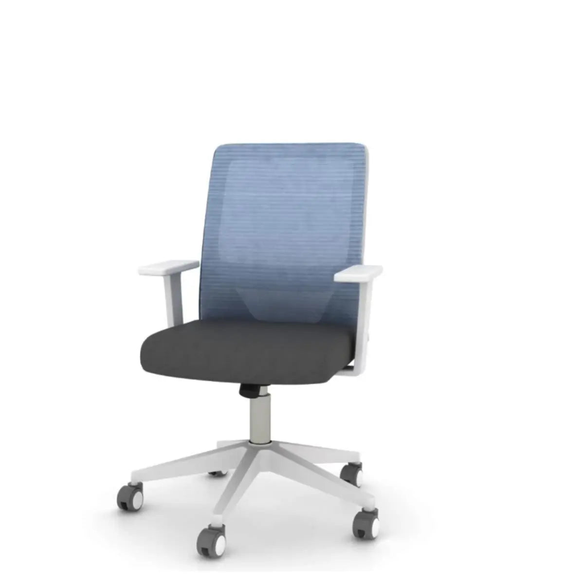 Modern Blue Round Alloy Upholstered Office Stool