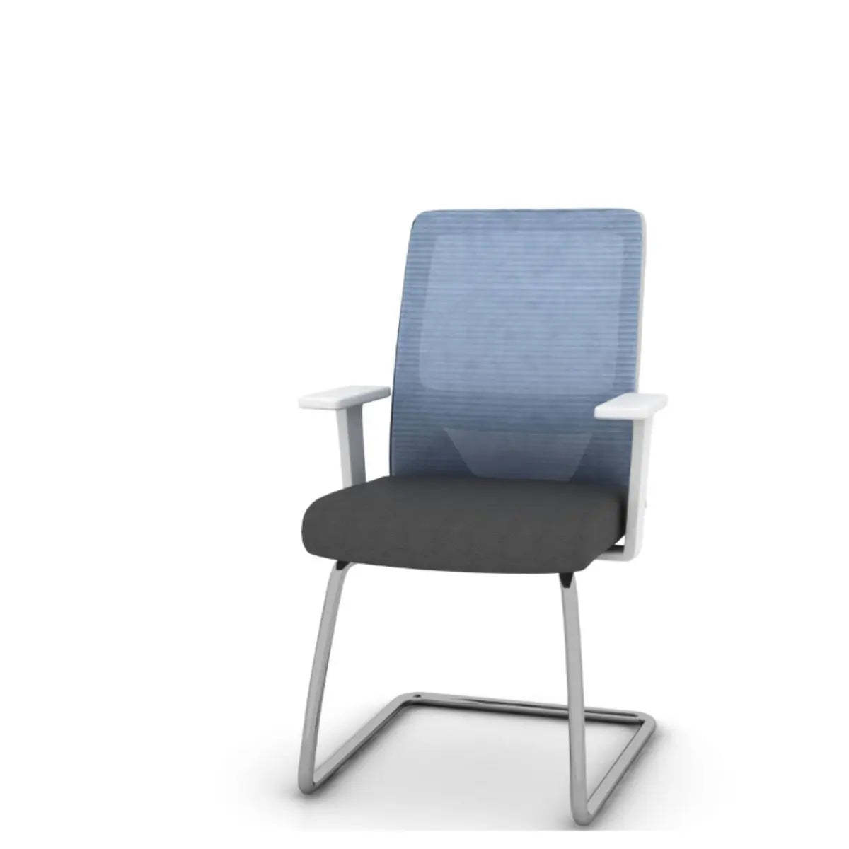 Modern Blue Round Alloy Upholstered Office Stool
