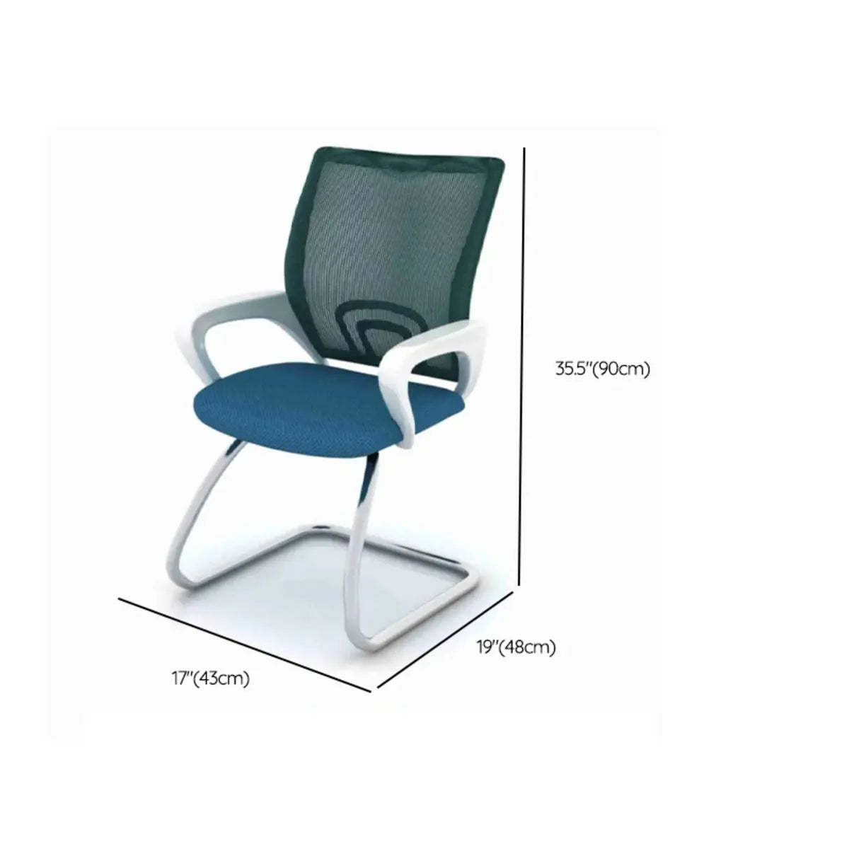 Modern Blue Round Alloy Upholstered Office Stool