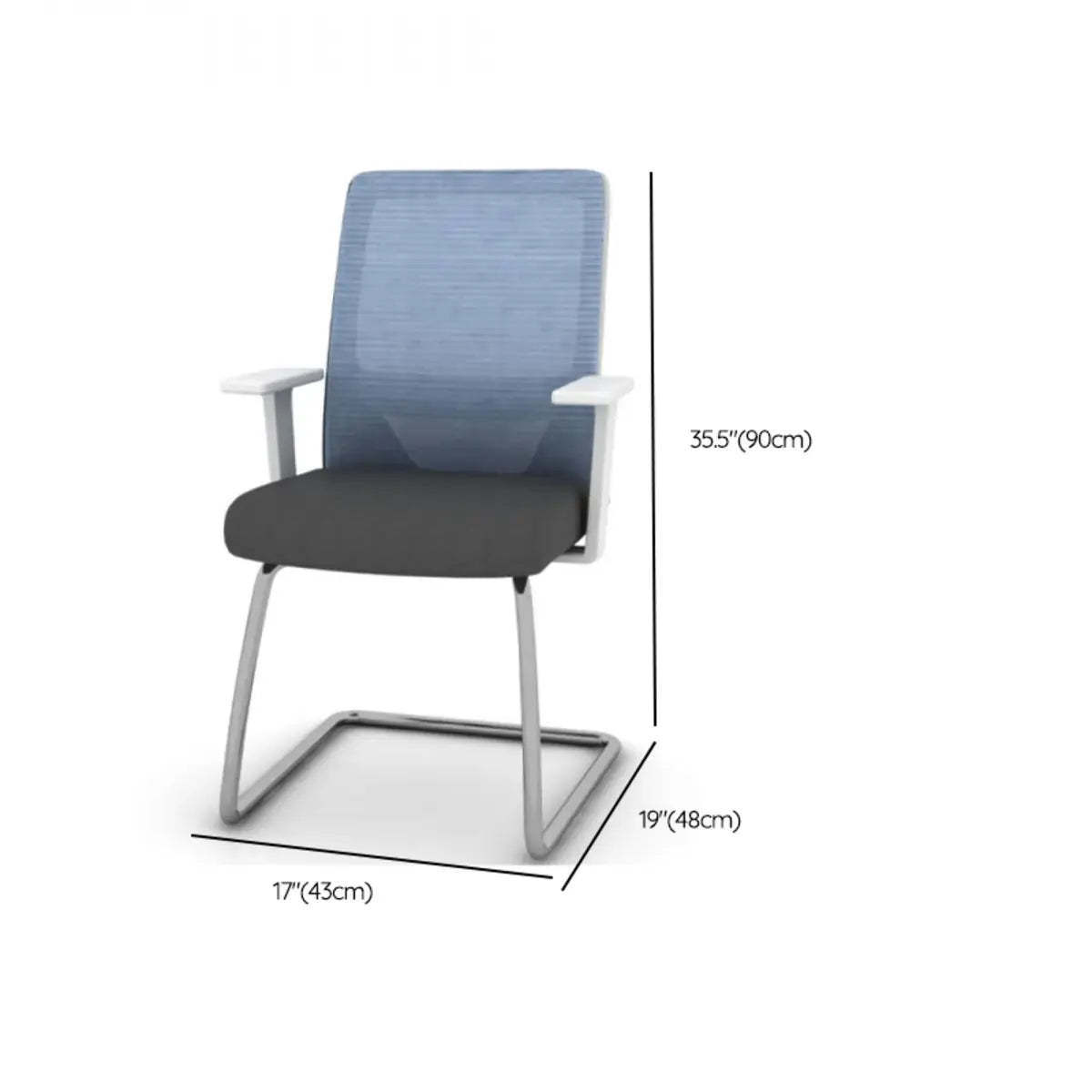 Modern Blue Round Alloy Upholstered Office Stool