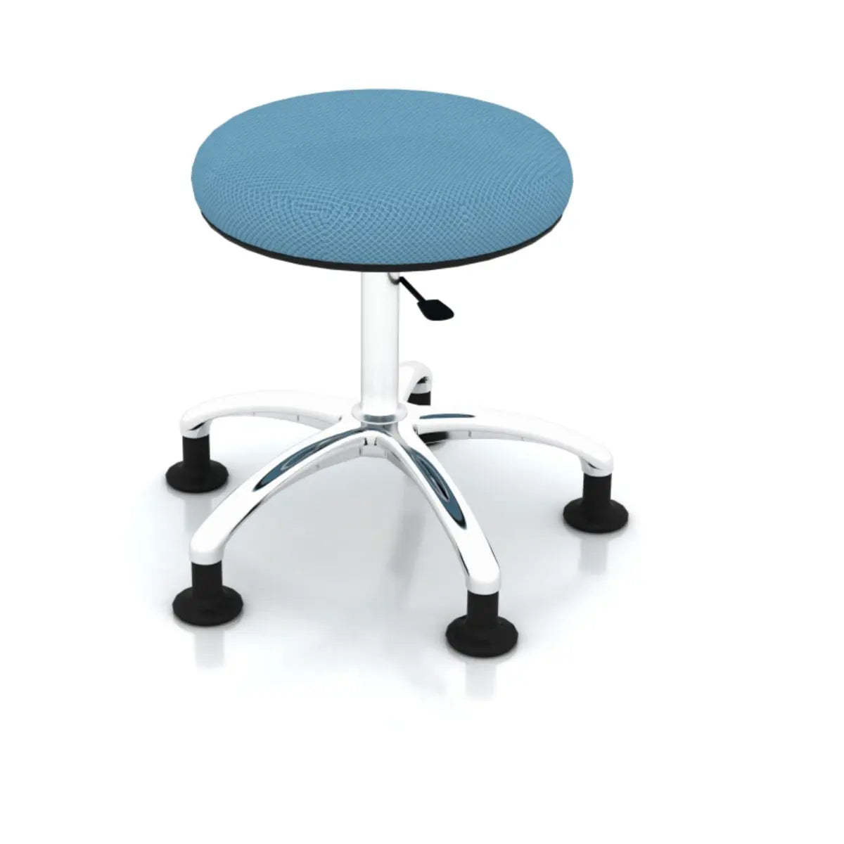 Modern Blue Round Alloy Upholstered Office Stool