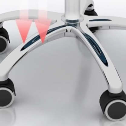 Modern Blue Round Alloy Upholstered Office Stool