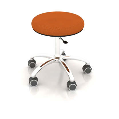 Modern Blue Round Alloy Upholstered Office Stool