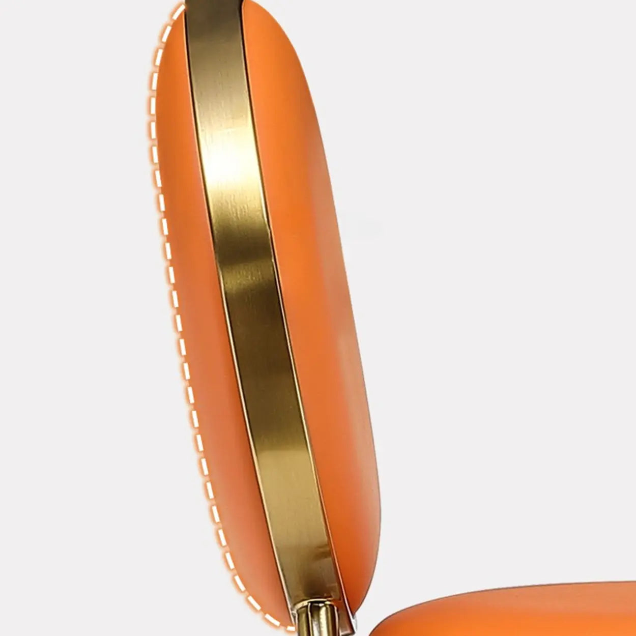 Modern Round-Back Metal Counter Bar Stool — Orange / Silver