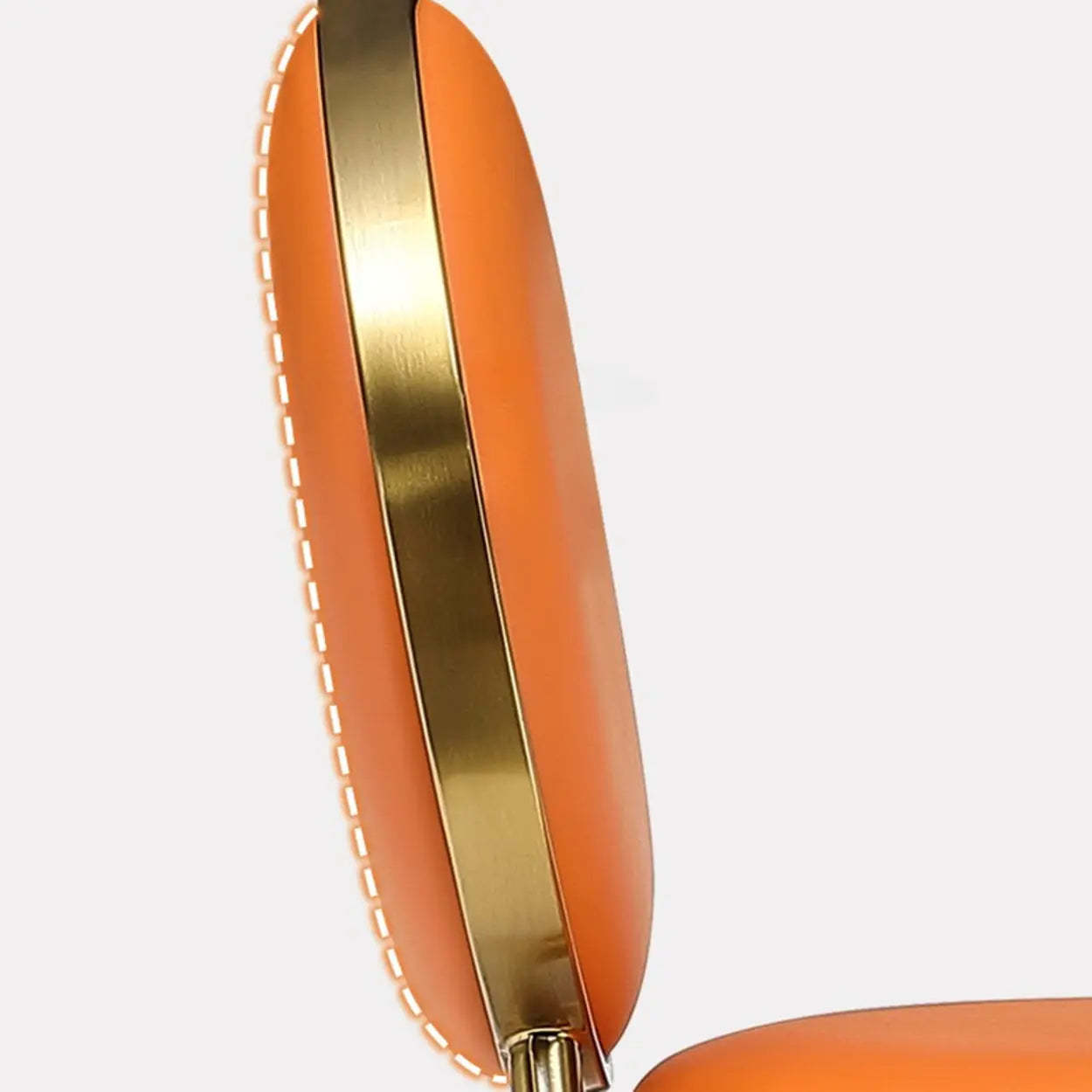 Modern Round-Back Metal Counter Bar Stool — Orange / Silver