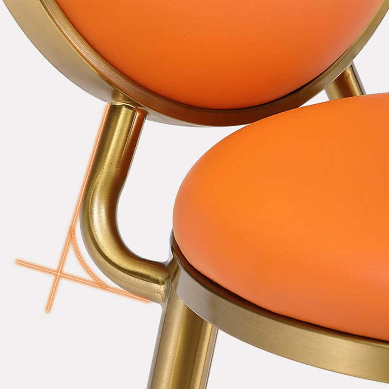 Modern Round-Back Metal Counter Bar Stool — Khaki / Gold