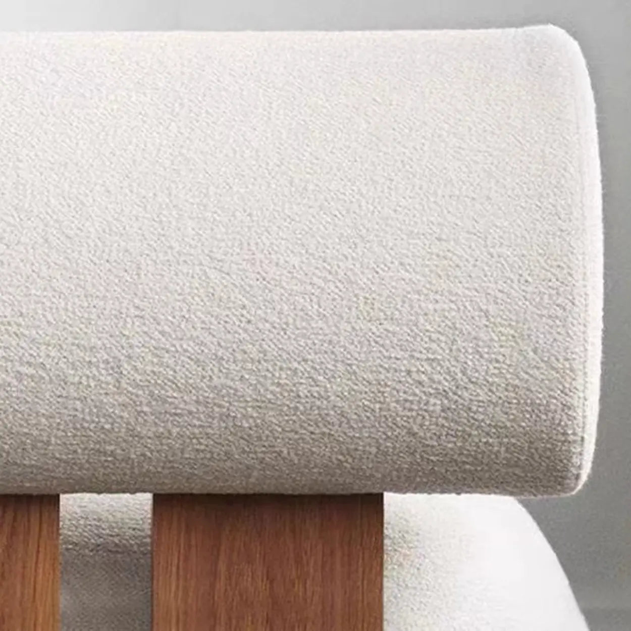 Modern Round Barrel Off-White Sherpa Accent Chair