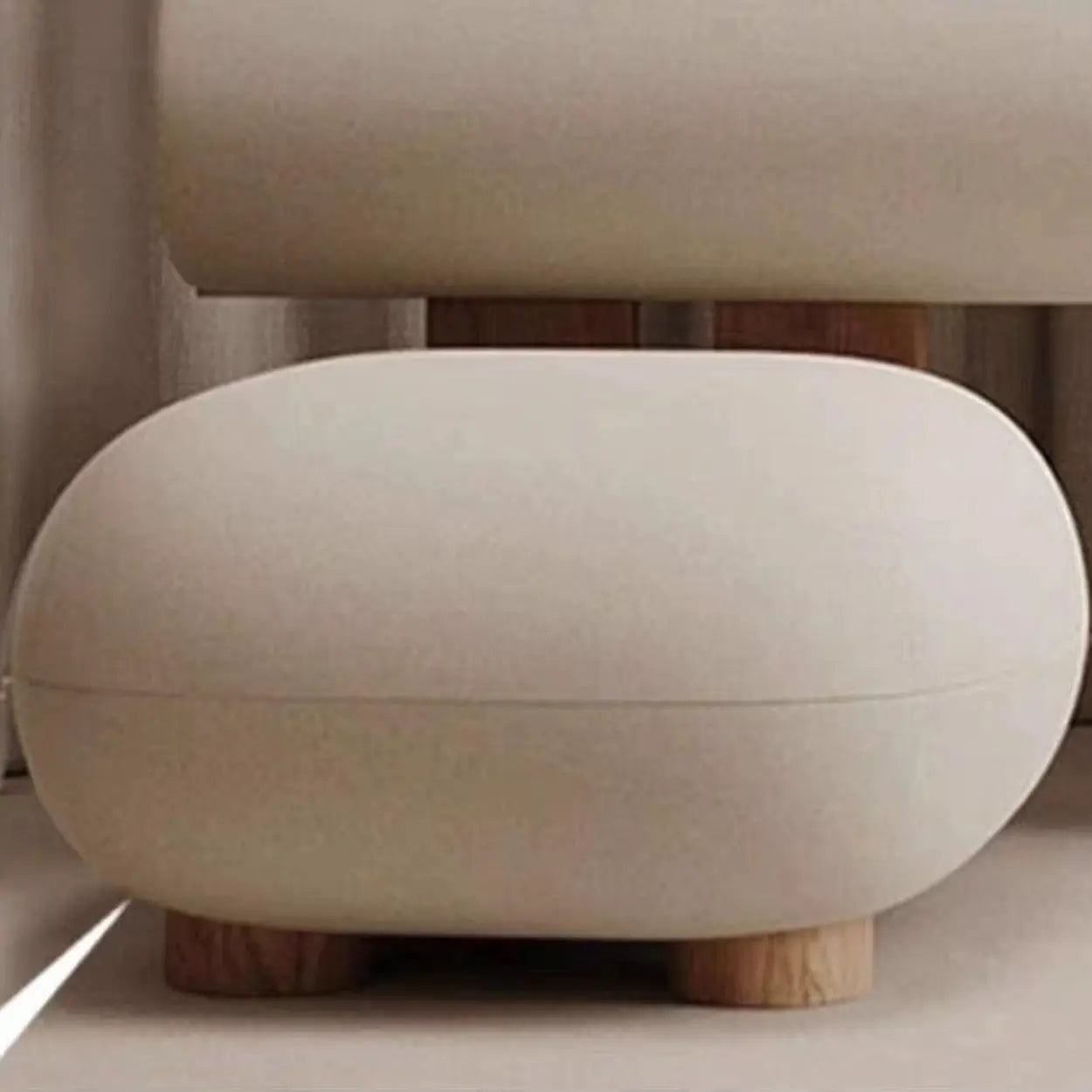 Modern Round Barrel Off-White Sherpa Accent Chair