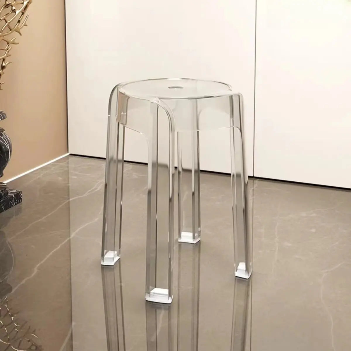 Modern Clear Acrylic Adjustable Office Stool