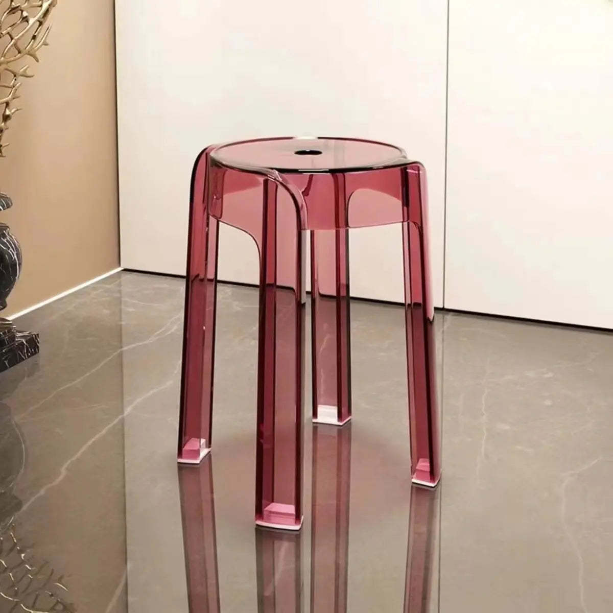 Modern Clear Acrylic Adjustable Office Stool