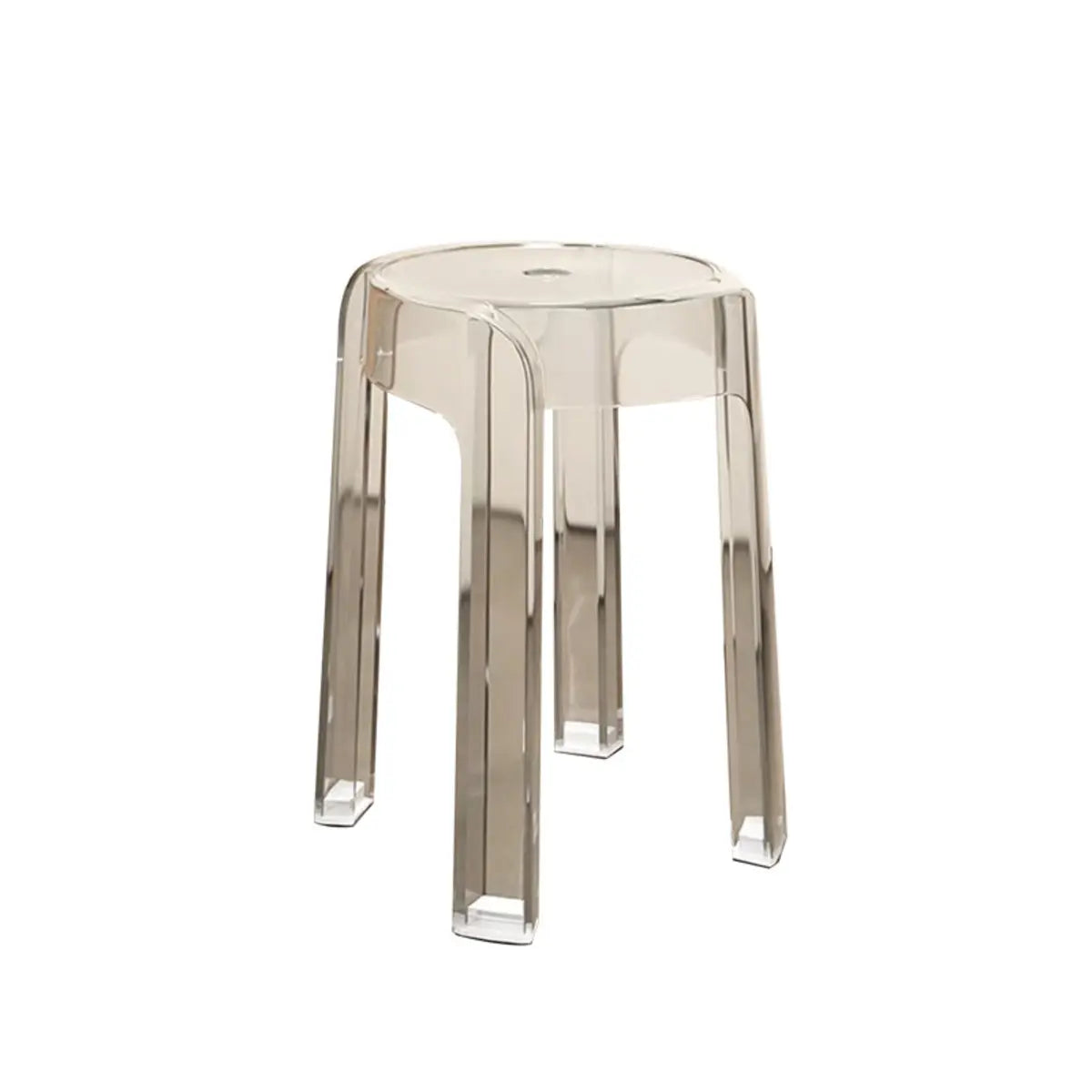 Modern Clear Acrylic Adjustable Office Stool — Smoky Gray