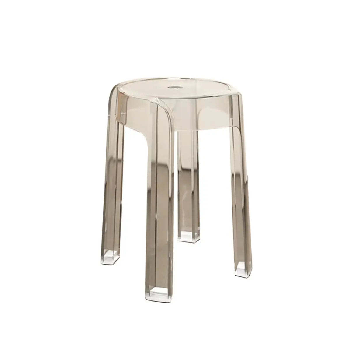Modern Clear Acrylic Adjustable Office Stool — Smoky Gray