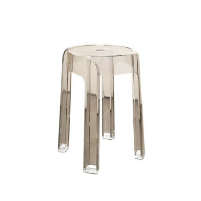 Modern Clear Acrylic Adjustable Office Stool — Smoky Gray