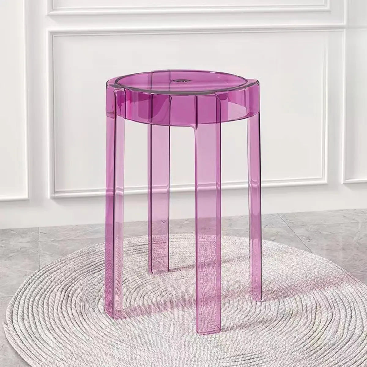 Modern Clear Acrylic Adjustable Office Stool
