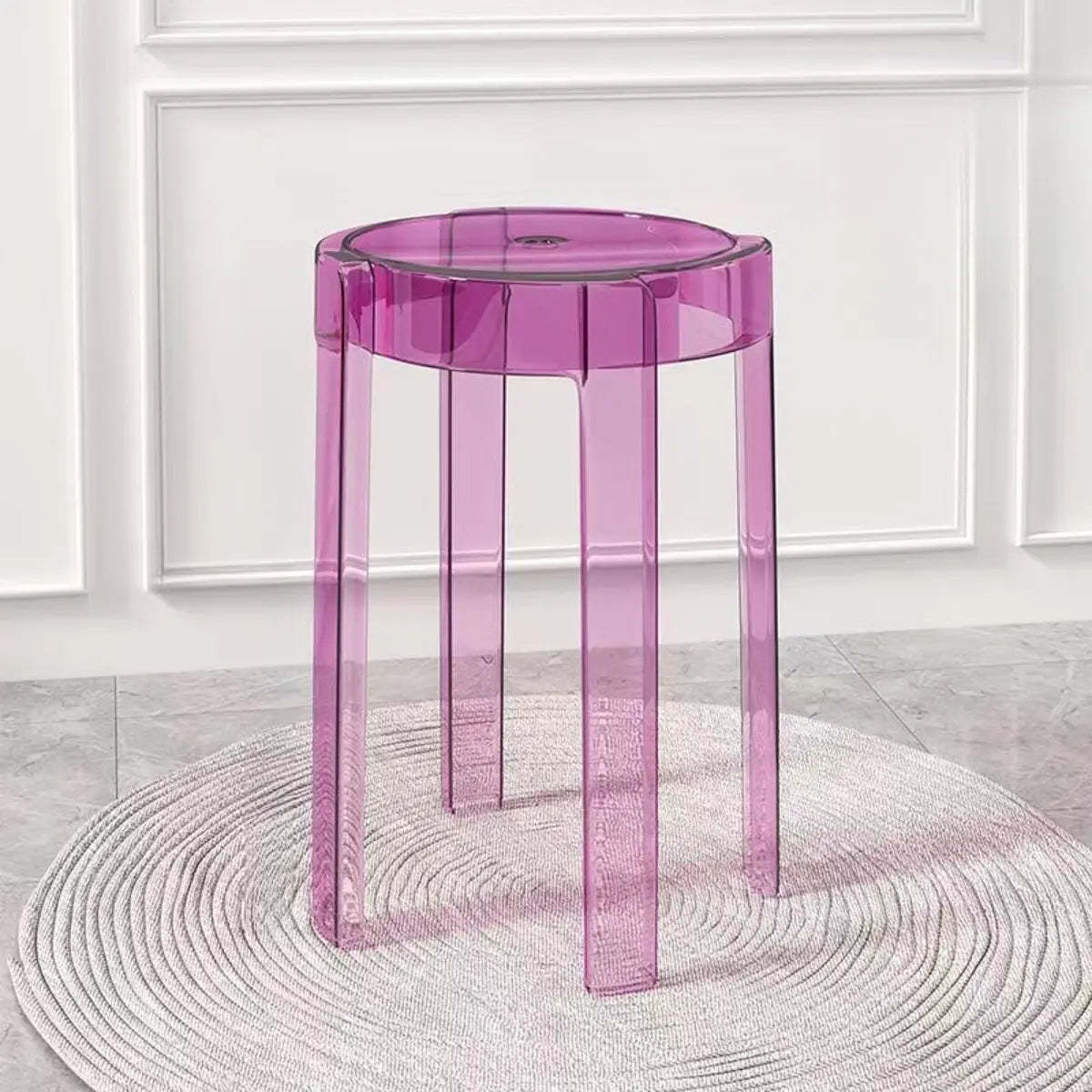 Modern Clear Acrylic Adjustable Office Stool