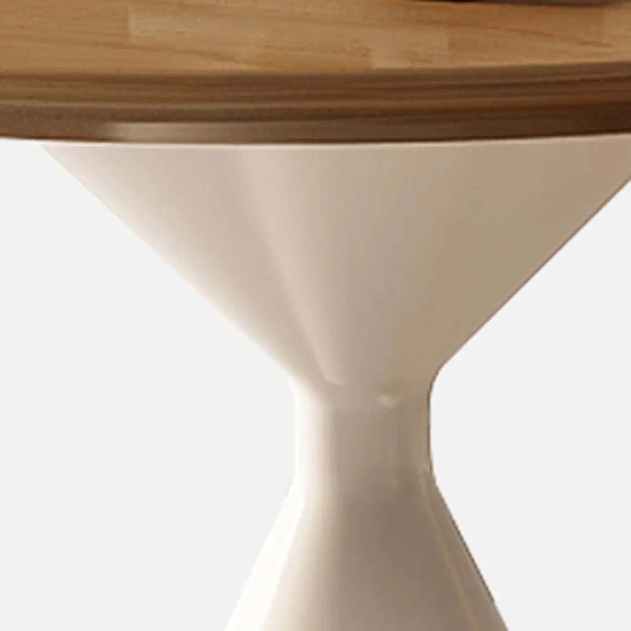 Modern Round Wood Top White Base Coffee Table Set