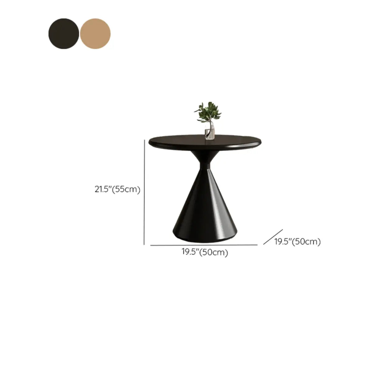 Modern Round Wood Top White Base Coffee Table Set