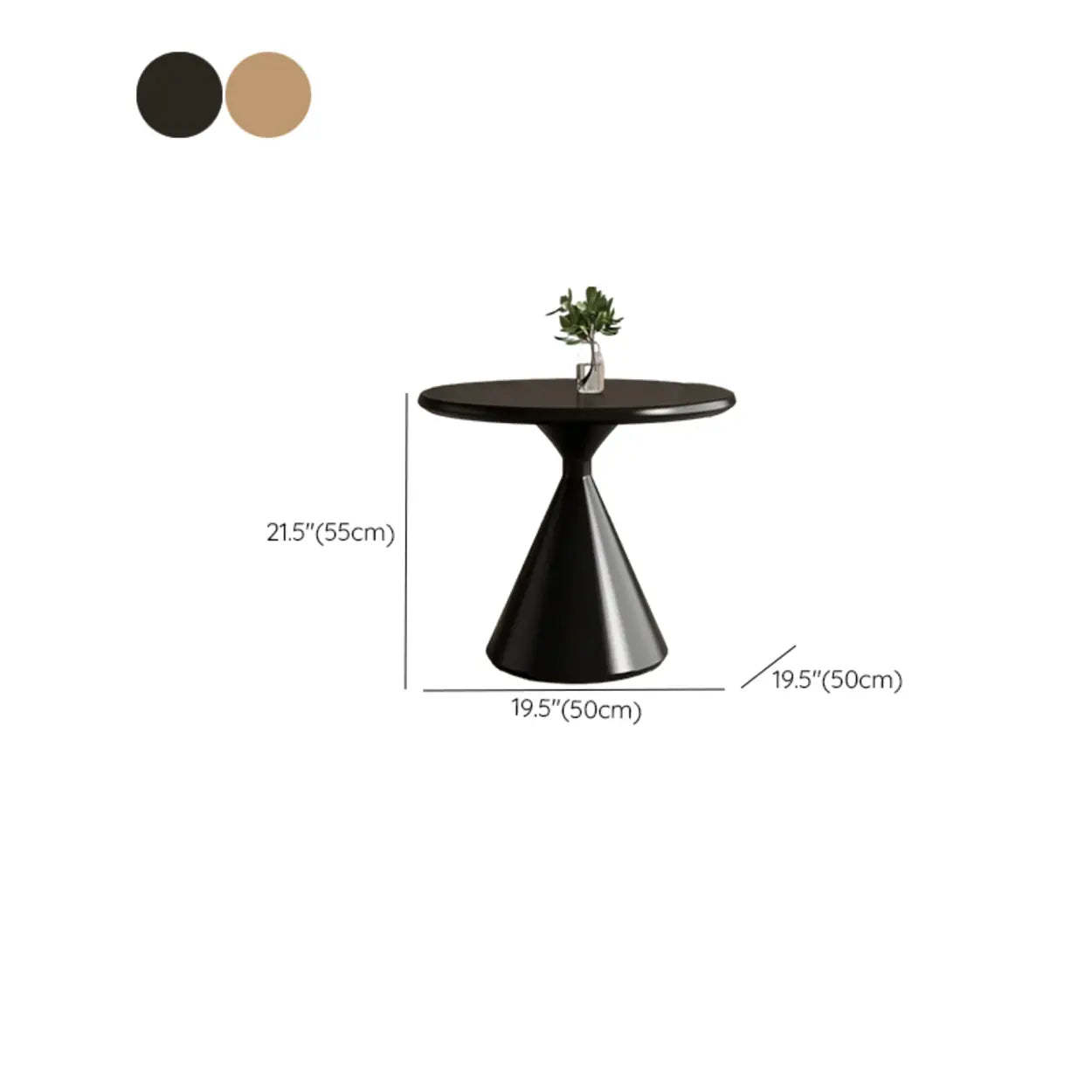 Modern Round Wood Top White Base Coffee Table Set