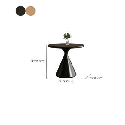 Modern Round Wood Top White Base Coffee Table Set