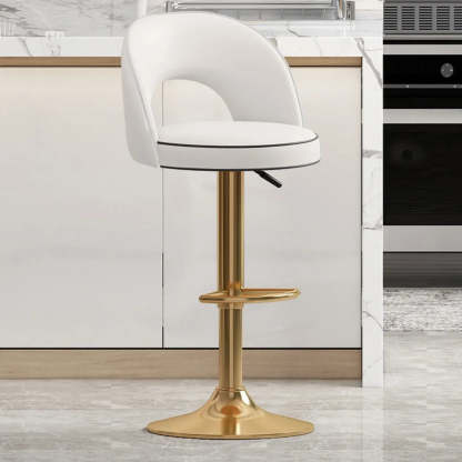 Dark Brown Round Adjustable Swivel Bar Stool