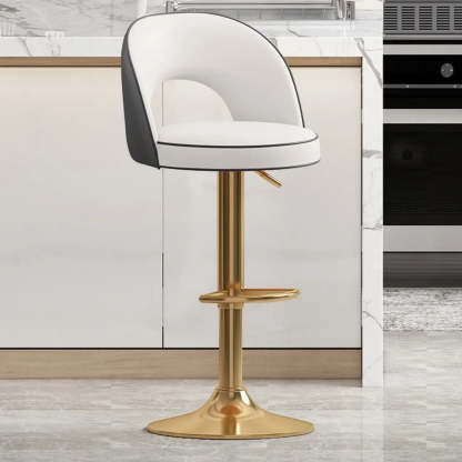 Dark Brown Round Adjustable Swivel Bar Stool