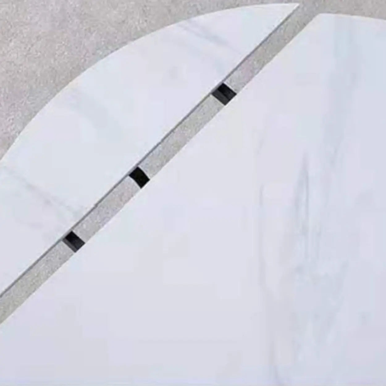 Modern Round Gray Stone Self-Storing Dining Table — Gray / Table Only