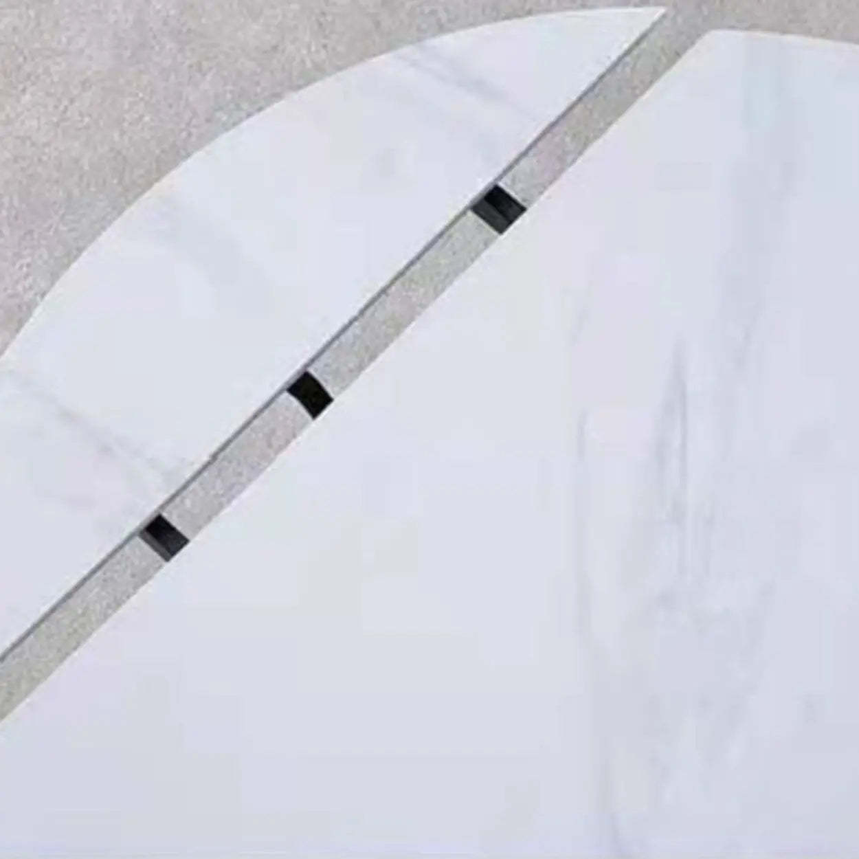 Modern Round Gray Stone Self-Storing Dining Table — Gray / Table Only