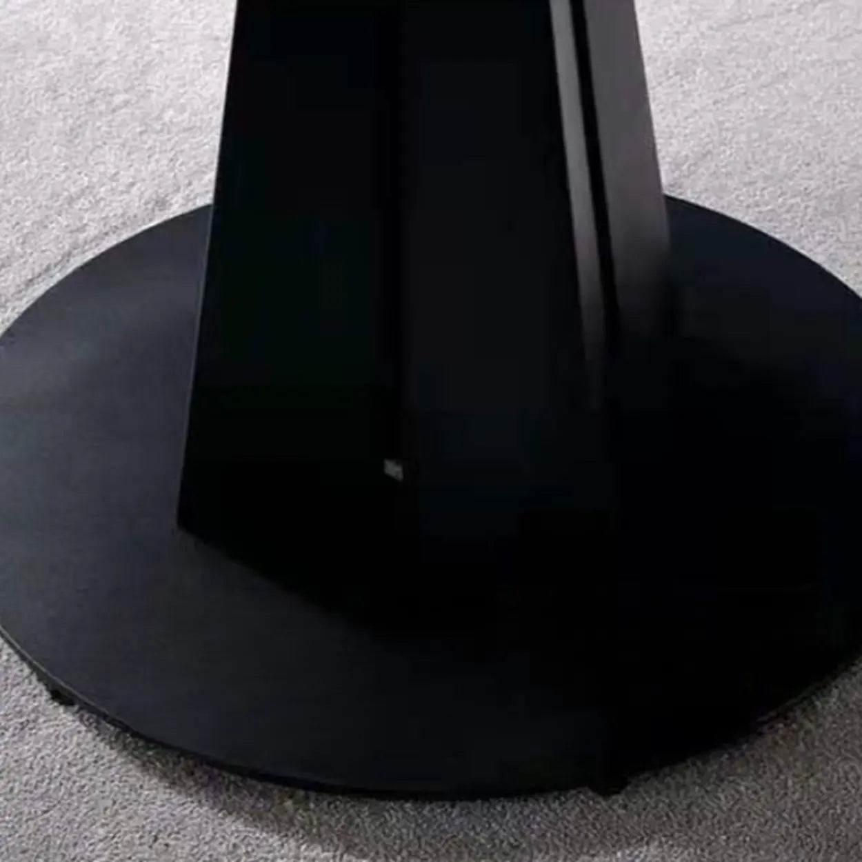 Modern Round Gray Stone Self-Storing Dining Table