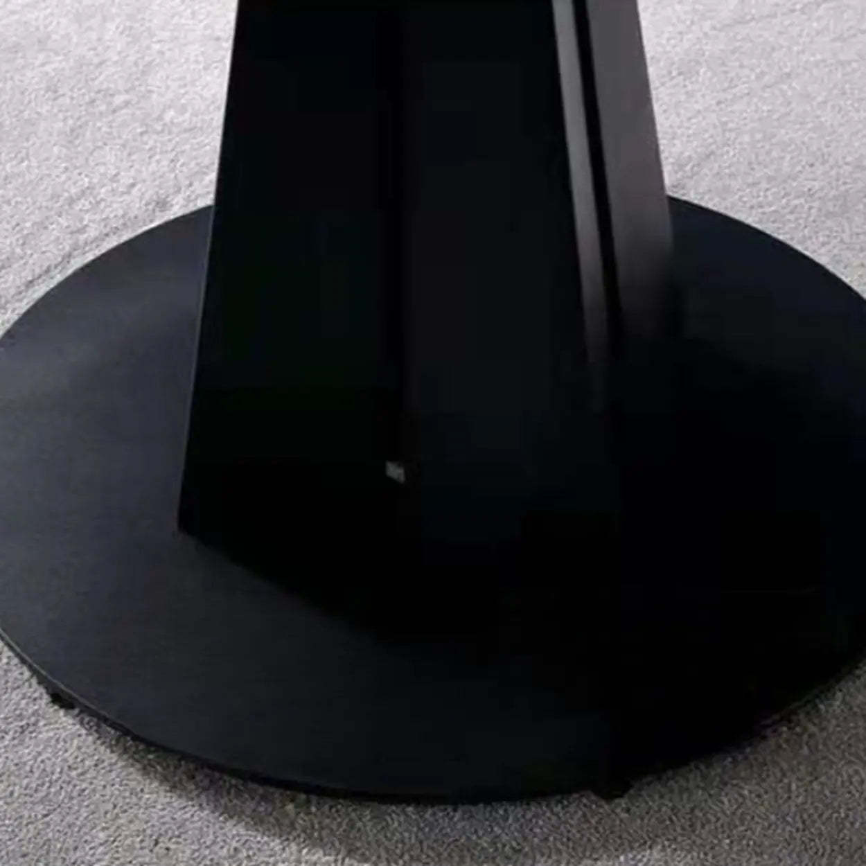 Modern Round Gray Stone Self-Storing Dining Table