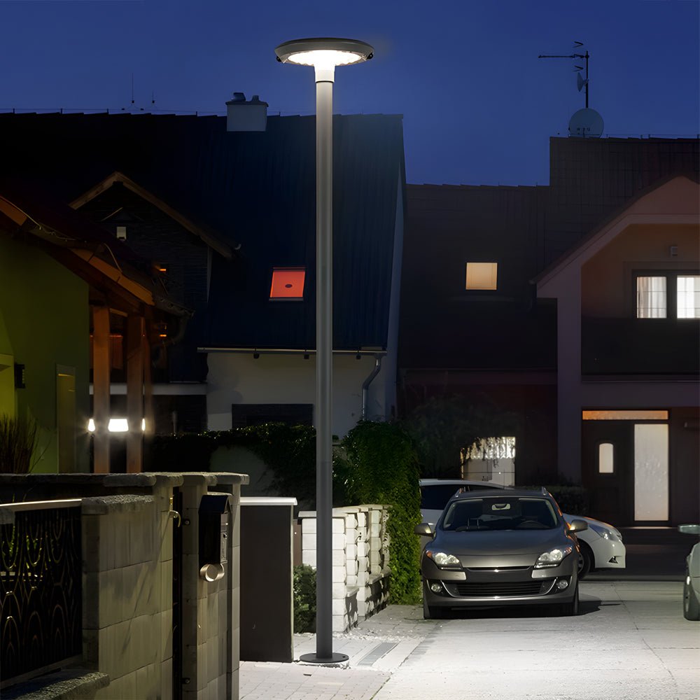 Round Dual Motion Sensor Solar Post Light