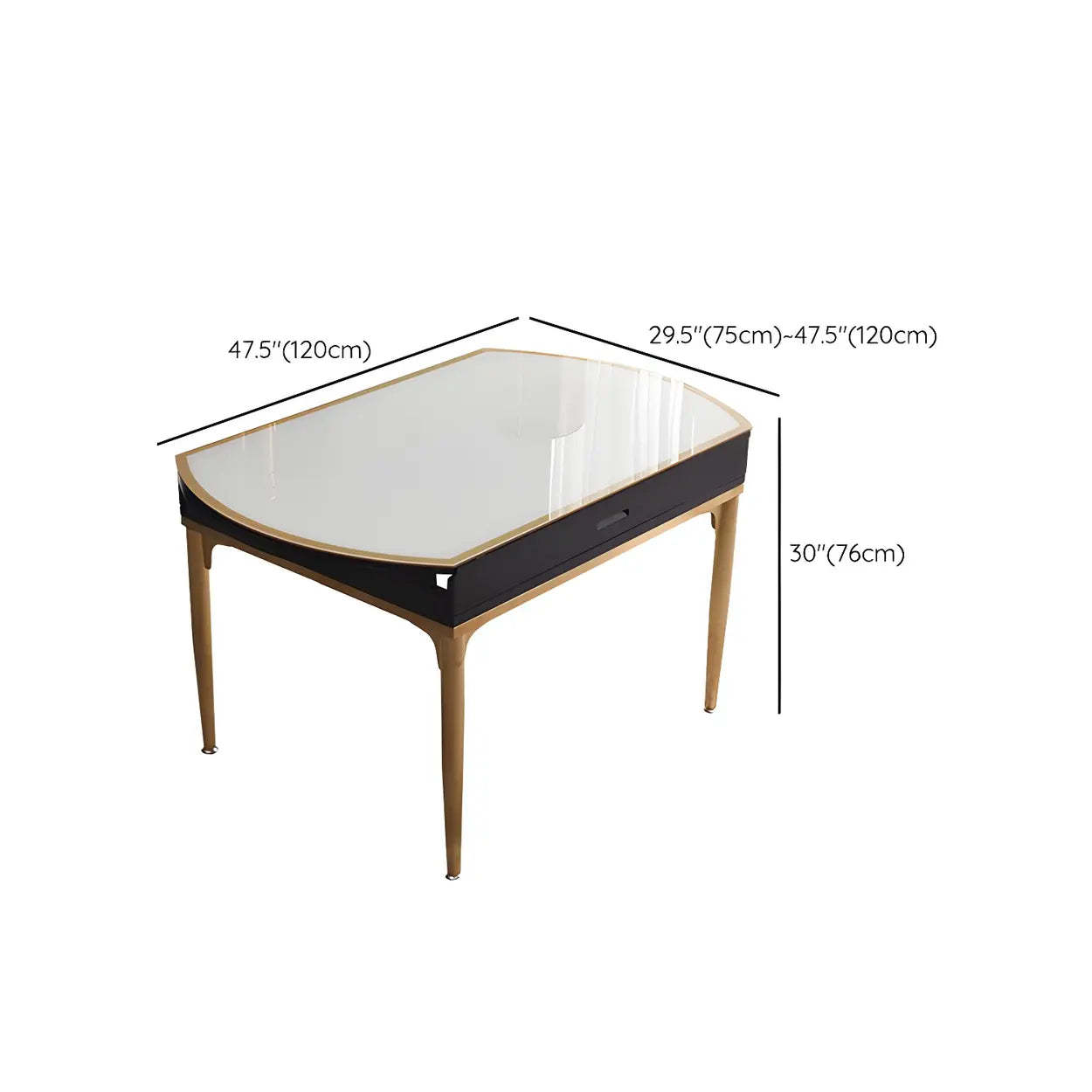 Modern Round White Glass Drop-Leaf Dining Table