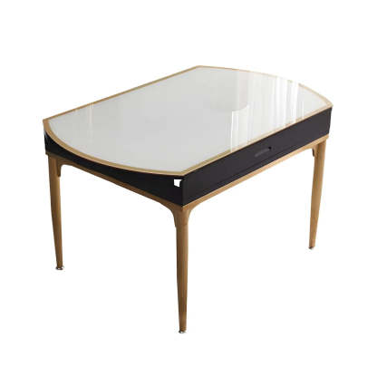 Modern Round White Glass Drop-Leaf Dining Table