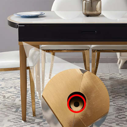 Modern Round White Glass Drop-Leaf Dining Table