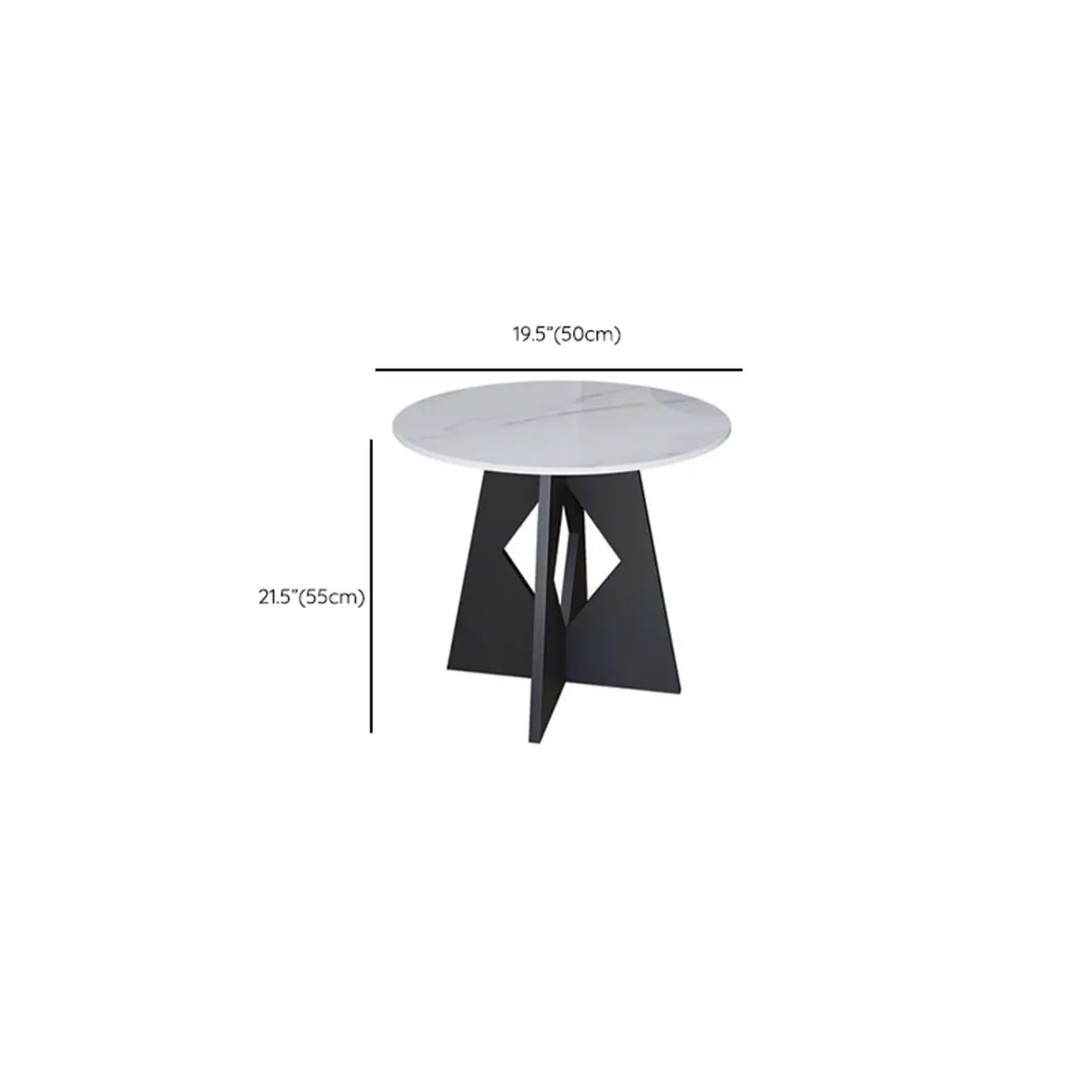 Modern Round Glass Side Table with Metal Base