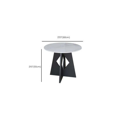 Modern Round Glass Side Table with Metal Base