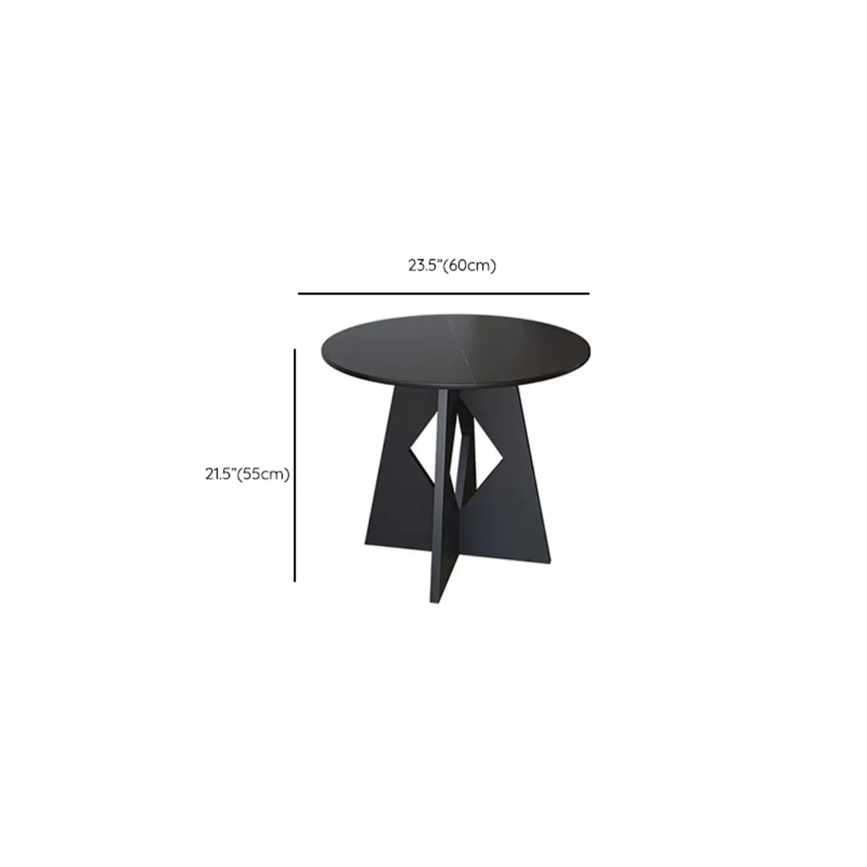 Modern Round Glass Side Table with Metal Base