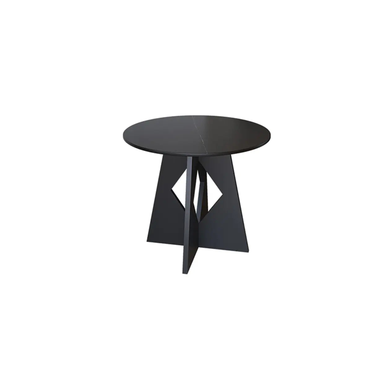 Modern Round Glass Side Table with Metal Base — White