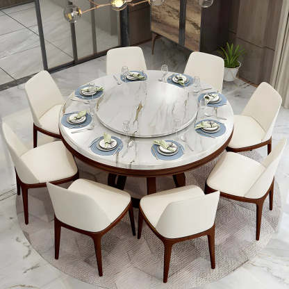 Round Marble Dining Table — Black / Table Only