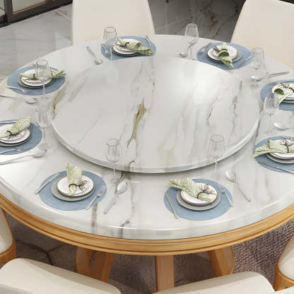 Round Marble Dining Table — Natural Finish / Table Only