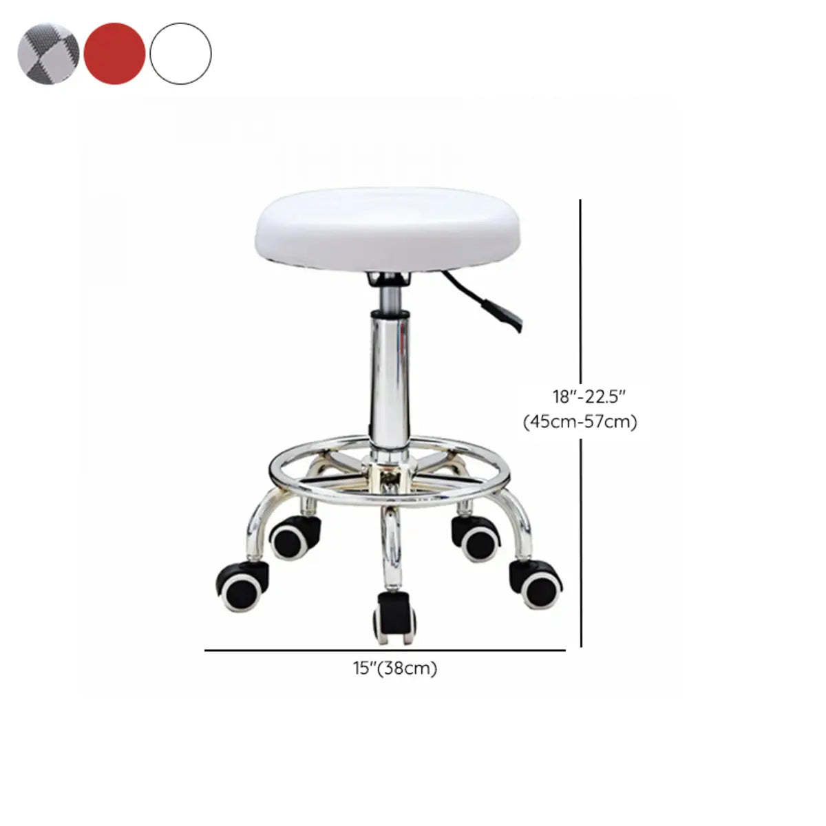 Modern Round Black Leather Adjustable Stool