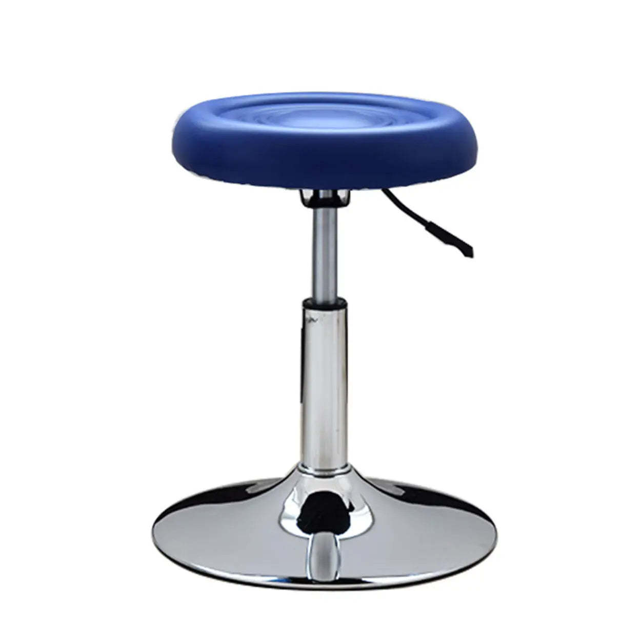 Modern Round Black Leather Adjustable Stool