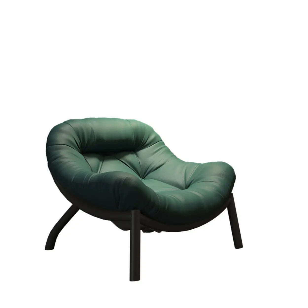 Modern Round Leather Tufted Back Lounge Chair